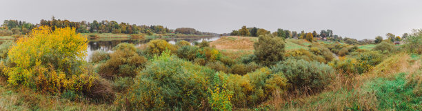 白俄罗斯德鲁亚的秋季景观全景摄影图片下载
