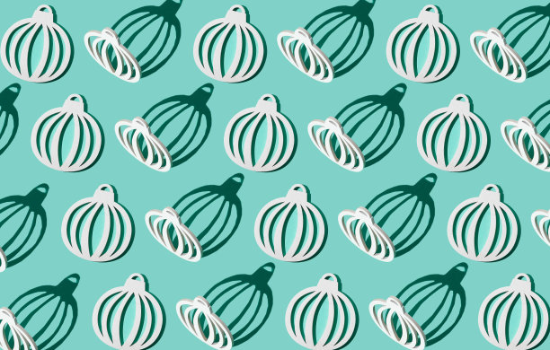 圣诞节的背景。球模式。圣诞树玩具，白色的木球在蓝色上。创造性的概念。圣诞树装饰。时尚环保的装饰。极简主义。柔和的色调图片下载