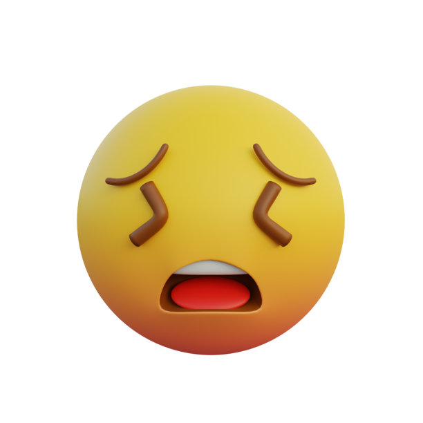 3d插画表情符号表情非常执着的脸图片下载