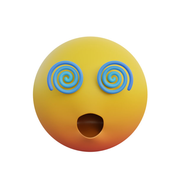 3d插图表情符号表情头晕的脸图片下载
