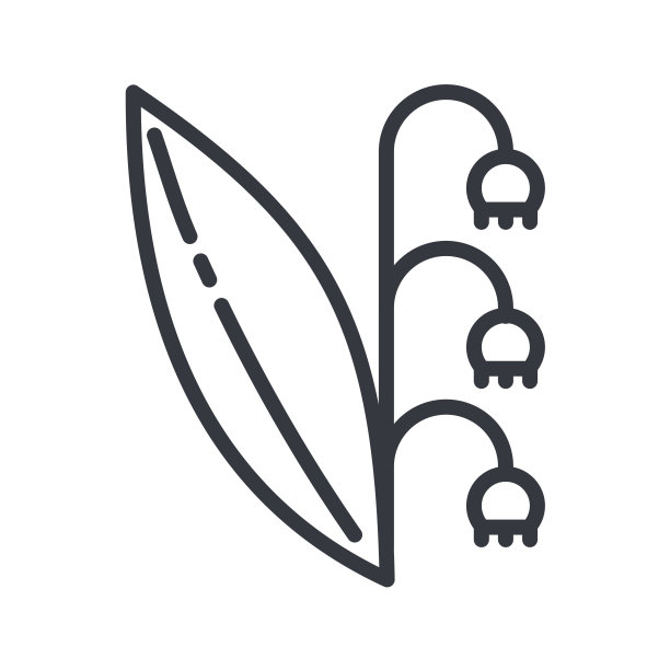 五月百合花线图标隔离透明背景。图片下载