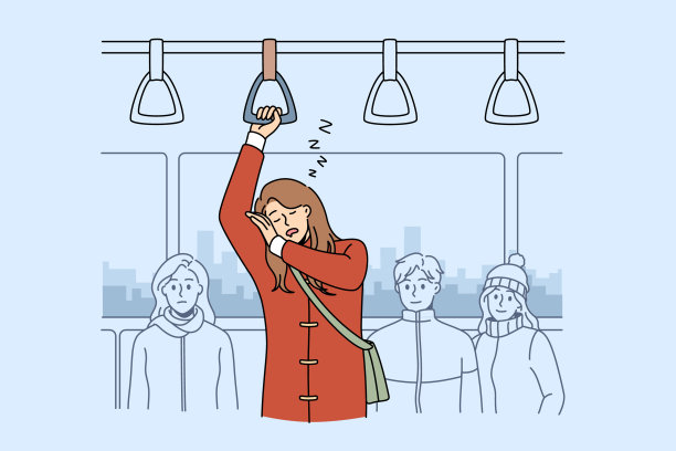 在公共交通概念中感到困倦图片下载