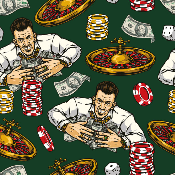 赌彩复古无缝图案图片下载