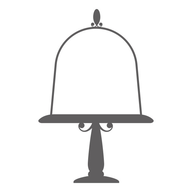 蛋糕站与盖子在平面图标风格。放水果和甜点的空托盘。矢量插图。图片下载