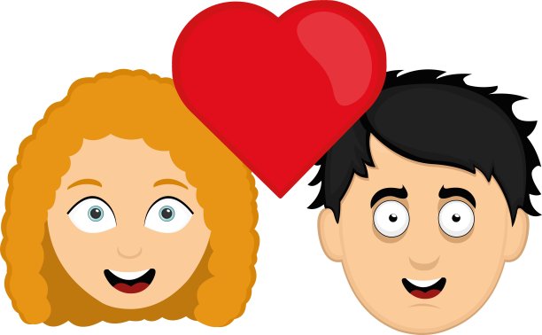 一个女人的脸和一个男人的心图片下载