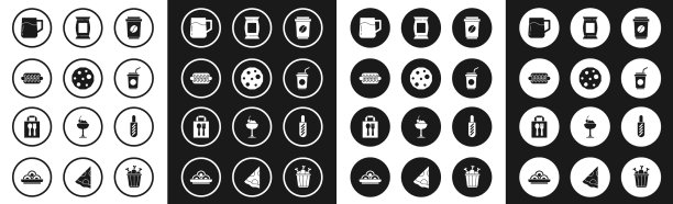 设置咖啡杯去饼干或饼干热狗图片下载