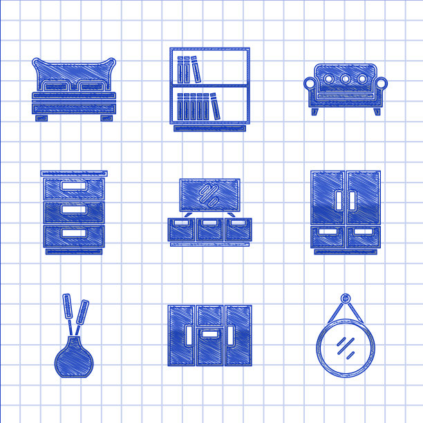 电视机，桌子，衣柜，镜子，花瓶图片下载