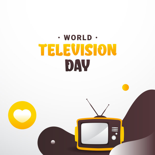 世界电视日问候时刻设计背景图片下载