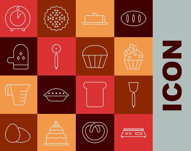 设置线，电子秤，刮刀，纸杯蛋糕图片下载