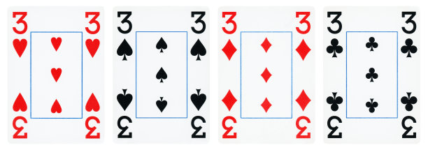 一套三张扑克牌-孤立图片下载