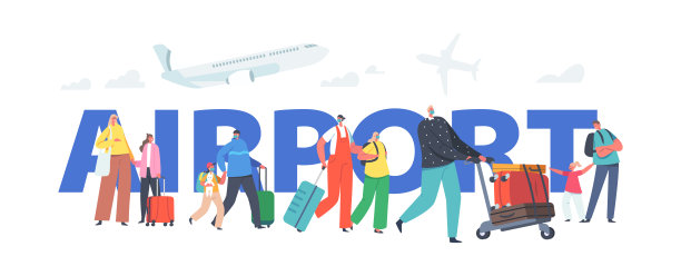 机场的概念。带着孩子的家庭旅行，父母和孩子推着行李车。旅游,度假图片下载