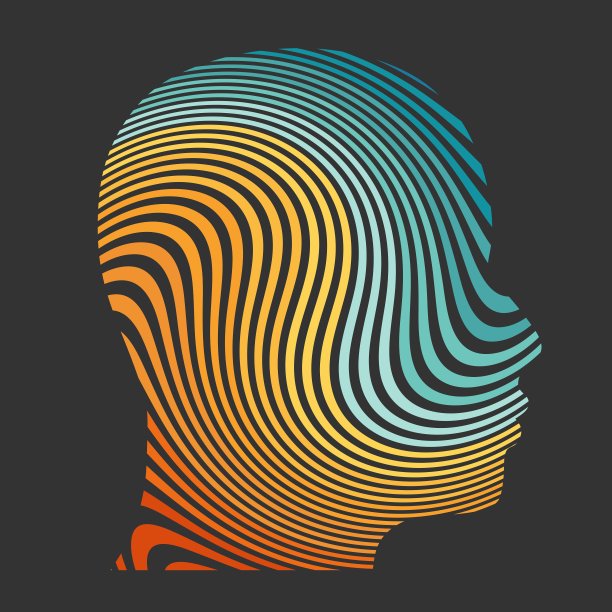 双曝光人像的男人和条纹。图片下载