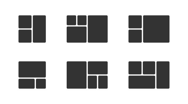 相框图标。图像边界。相册图像模板概念矢量平面图片下载