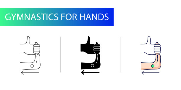 腕管综合症，图标设置，伸展手臂，朝向自己图片下载