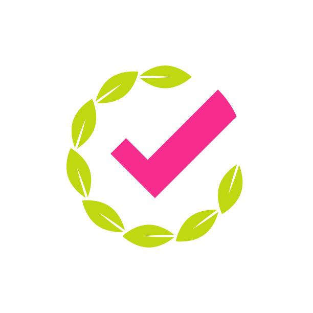 有效的密封图标。绿色的圆圈有叶子，月桂和扁虱。孤立在白色的。生态学、生态友好的图片下载