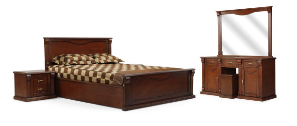 带镜子梳妆台的床图片下载