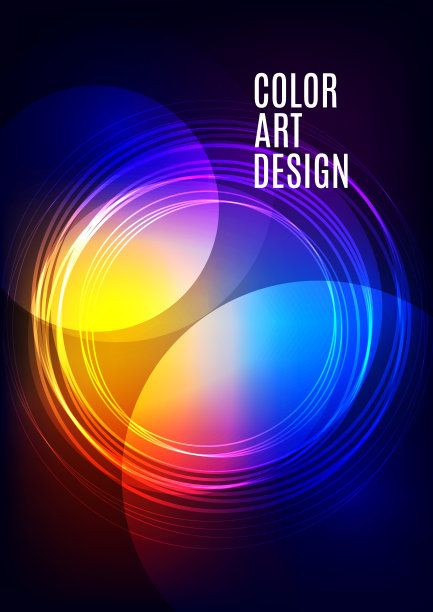 明亮抽象重叠的圆、线。您可以用于广告，海报，模板，业务演示。向量图片下载