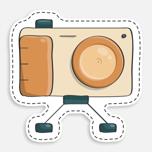 涂鸦相机的卡通图标，摄影和自拍设备。8月19日世界摄影日。矢量分离在白色背景上图片下载