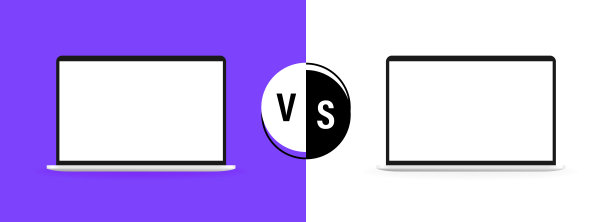 比较两种不同的笔记本电脑。VS背景比较。矢量图图片下载