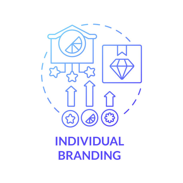 个人品牌蓝色渐变概念图标图片下载