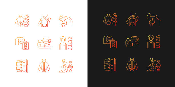 脊柱侧凸导致渐变图标设置为黑暗和光明模式图片下载