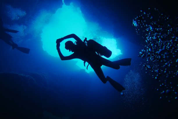 在帕劳的蓝洞潜水图片下载