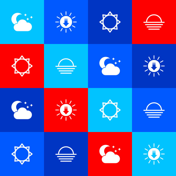 集云与月亮和星星，日落和图标图片下载