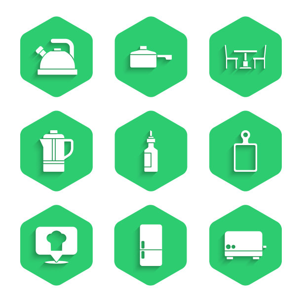 设置一瓶橄榄油冰箱烤面包机图片下载