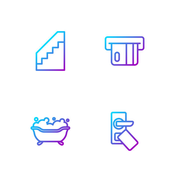 设置线数字门锁，浴缸，楼梯和图片下载