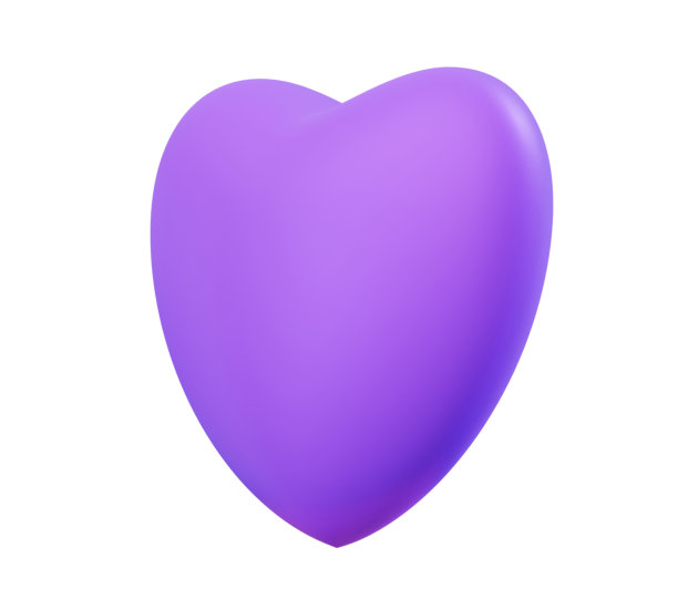 白底紫心。三维渲染图片下载