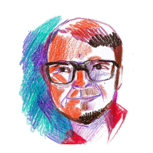 一个虚构的男人的肖像，图形插图图片下载