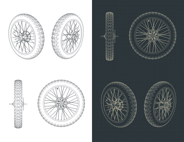 肥自行车前轮与光盘转子蓝图图片下载