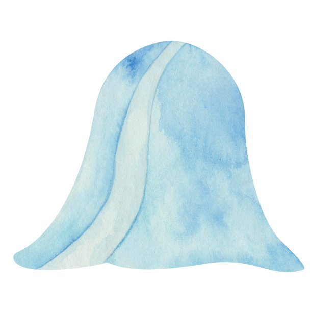 水彩画插图手绘蓝山与雪道的圣诞，新年孤立在白色。冬季剪贴艺术元素设计明信片，海报，包装，织物材料图片下载