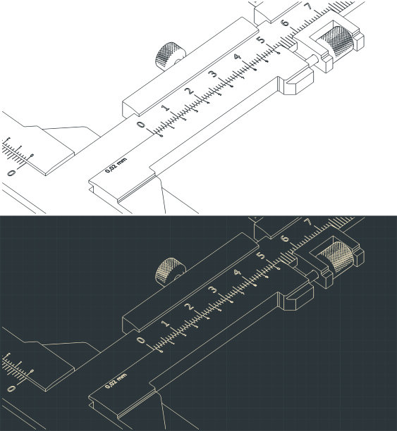 模拟不锈钢齿轮齿游标卡尺关闭图片下载