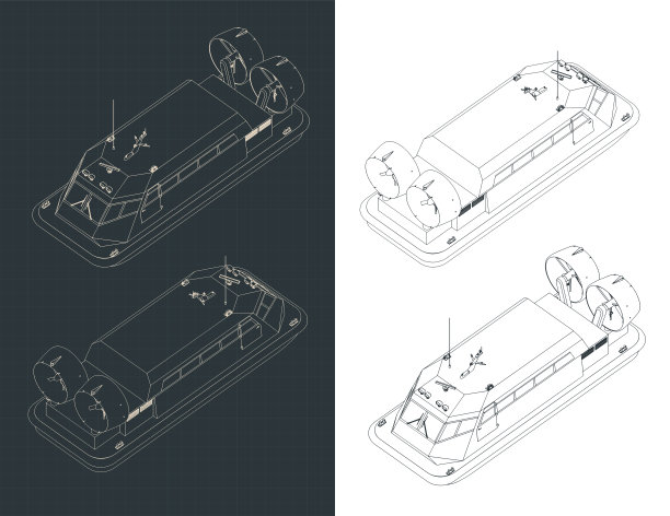气垫船等距蓝图图片下载