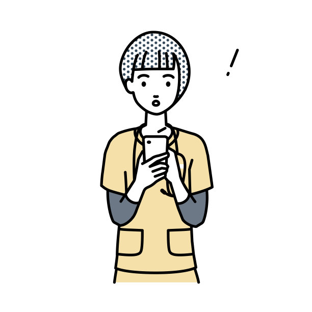 一名女护士发现并注意到有东西站在她手中的智能手机里图片下载