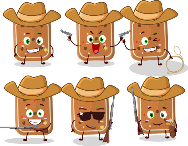 酷牛仔姜饼卡通人物与一个图片下载