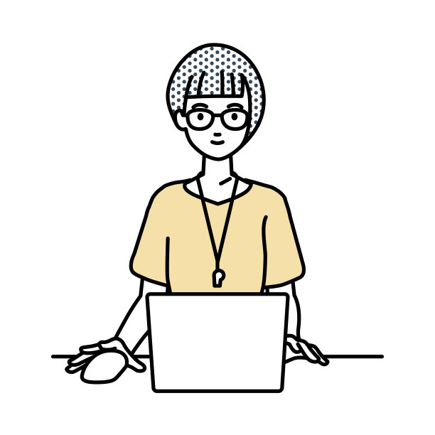 一位女教师在她的书桌上使用笔记本电脑图片下载