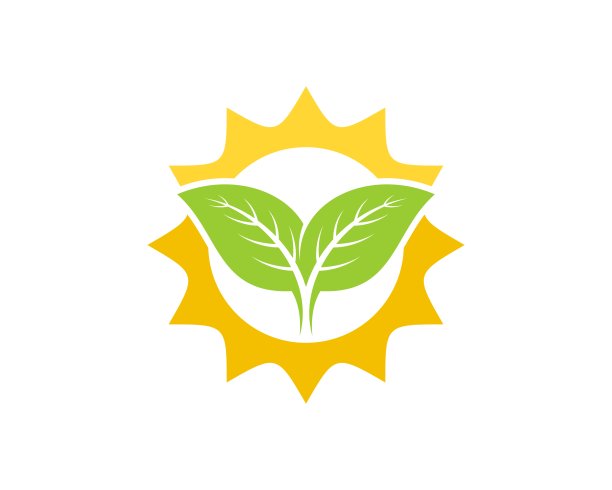 黄灿灿的阳光，里面是大自然的绿叶图片下载