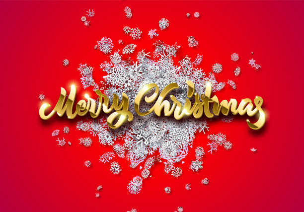 圣诞雪花抽象的背景，以飘落的雪花为冬季除夕假期的庆祝活动图片下载