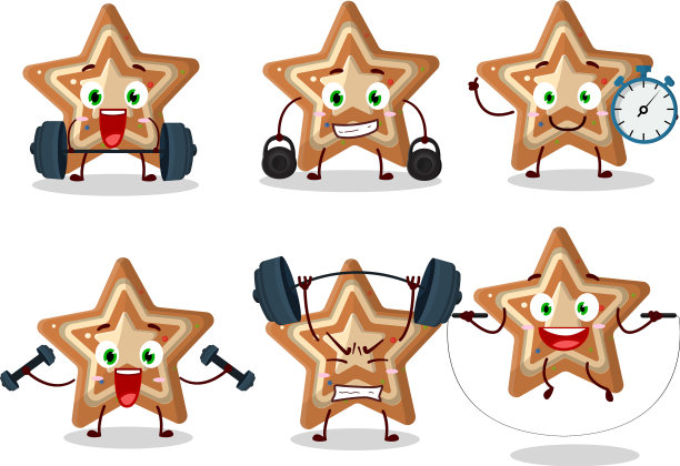 一个健康的姜饼明星卡通风格的尝试图片下载