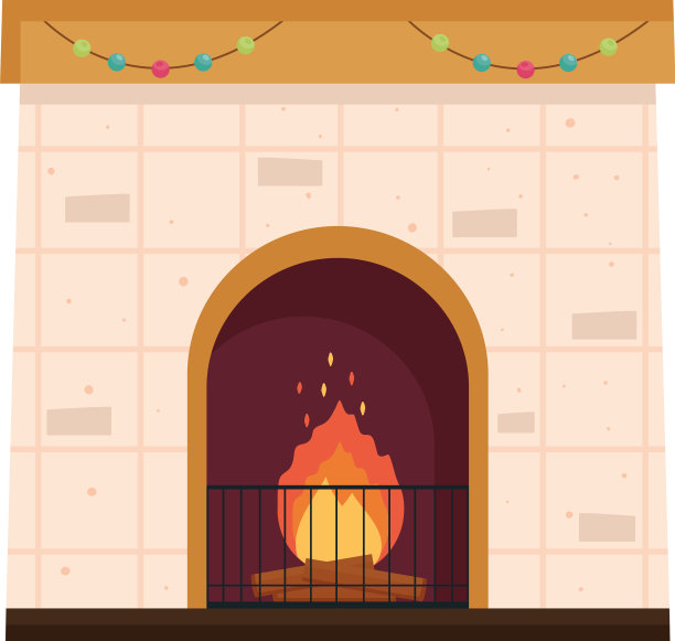 烟囱里的圣诞灯图片下载