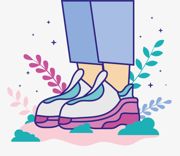 运动鞋和树叶图片下载