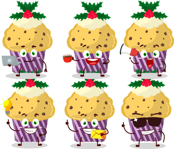 有Holly berry卡通人物的纸杯蛋糕图片下载