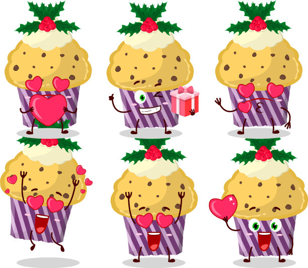 有Holly berry卡通人物的纸杯蛋糕图片下载