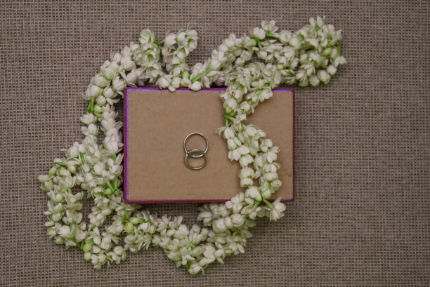 漂亮的结婚戒指的特写图片下载