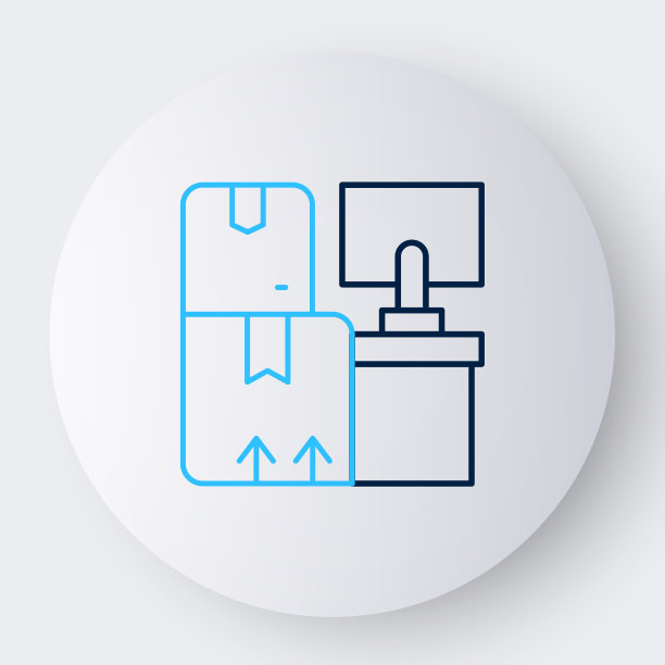 仓库内部与货架上的盒子图标图片下载