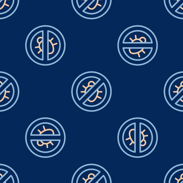 线停科罗拉多甲虫图标隔离无缝图片下载