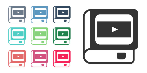 黑色书关于电影图标孤立在白色图片下载