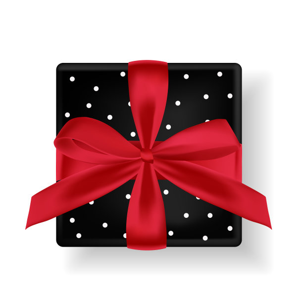 圣诞矢量礼盒和红色蝴蝶结和丝带图片下载